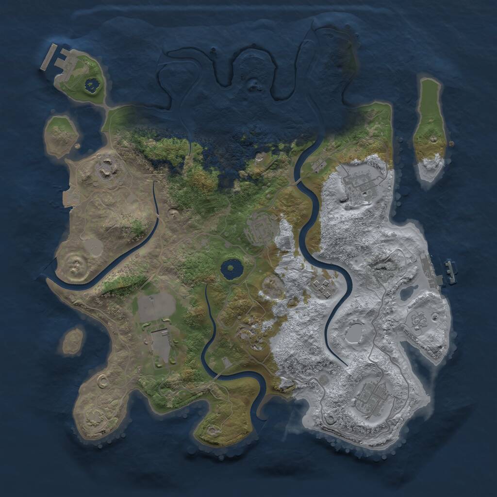 Rust Map: Procedural Map, Size: 3500, Seed: 108062026, 13 Monuments