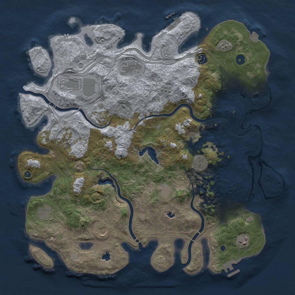 Rust Map: Procedural Map, Size: 4500, Seed: 783004908, 16 Monuments
