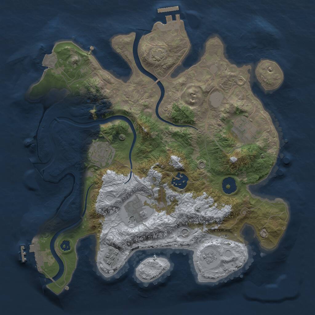 Rust Map: Procedural Map, Size: 3000, Seed: 929343009, 11 Monuments