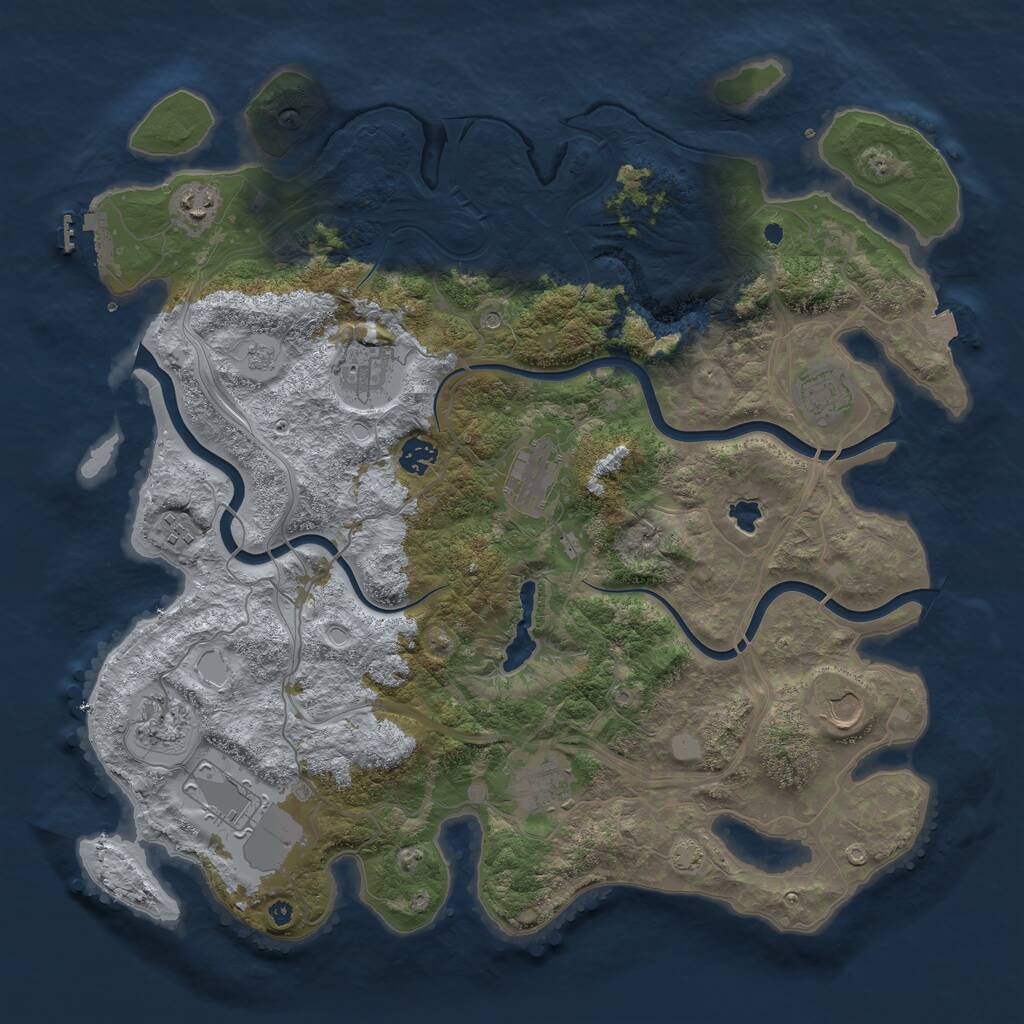 Rust Map: Procedural Map, Size: 4250, Seed: 123924540, 15 Monuments