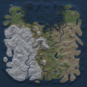 Thumbnail Rust Map: Procedural Map, Size: 6000, Seed: 1112824704, 17 Monuments