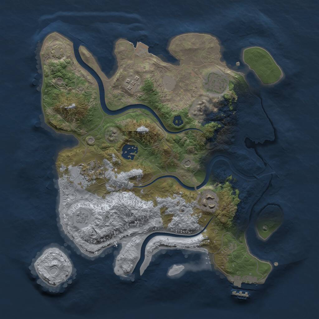 Rust Map: Procedural Map, Size: 3000, Seed: 1294135558, 10 Monuments