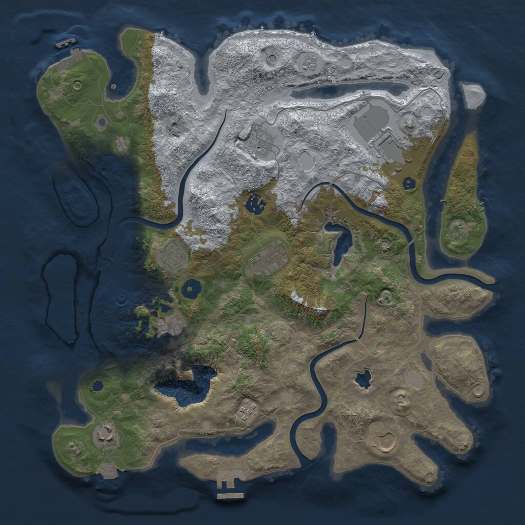 Rust Map: Procedural Map, Size: 4000, Seed: 711715776, 15 Monuments