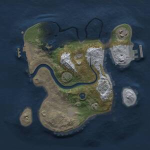 Thumbnail Rust Map: Procedural Map, Size: 2400, Seed: 845909, 7 Monuments