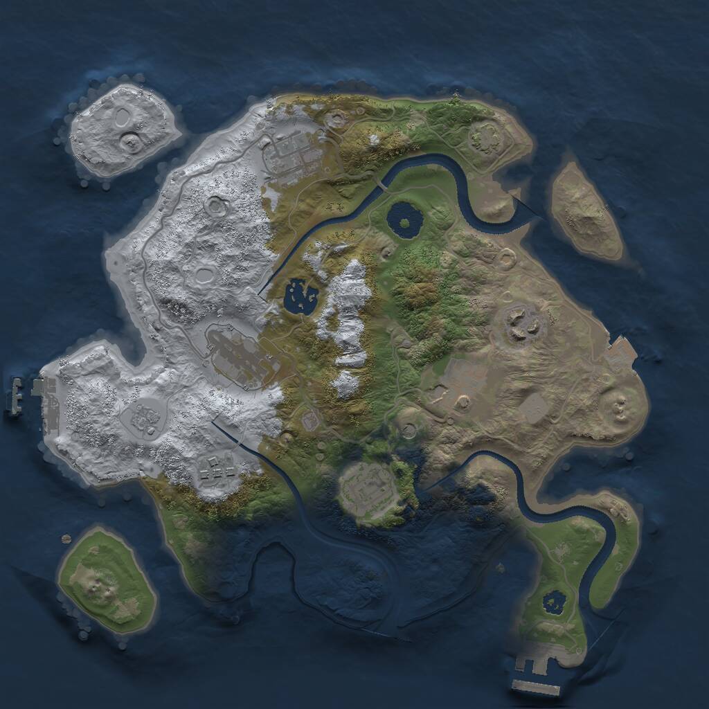 Rust Map: Procedural Map, Size: 3000, Seed: 27473, 13 Monuments