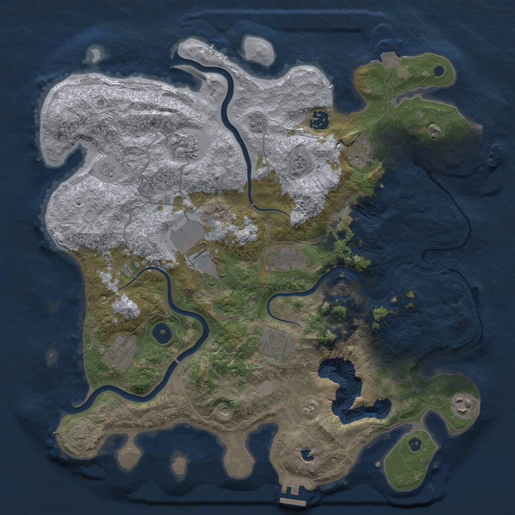Rust Map: Procedural Map, Size: 4000, Seed: 7382915, 15 Monuments