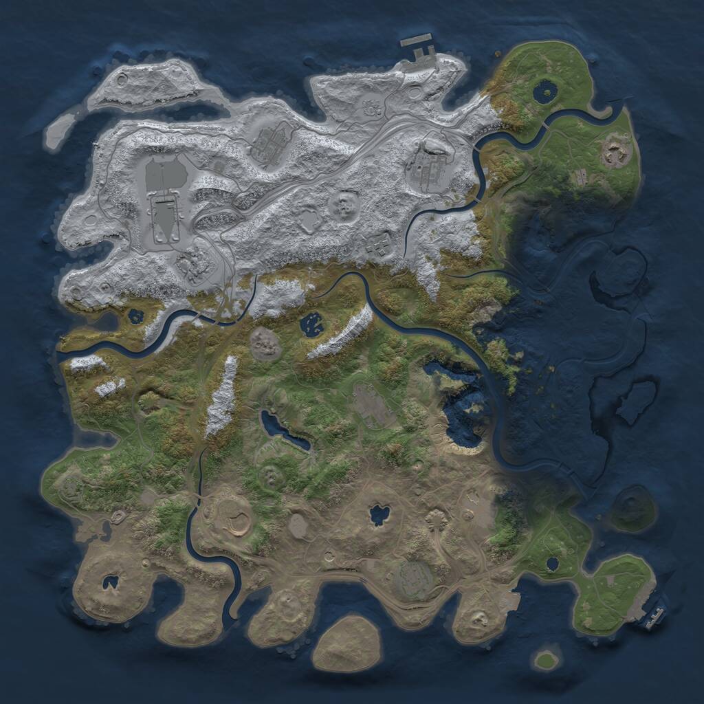 Rust Map: Procedural Map, Size: 4500, Seed: 1168086037, 17 Monuments