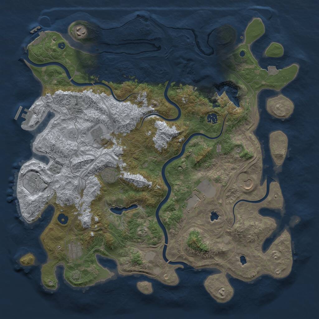 Rust Map: Procedural Map, Size: 4500, Seed: 685485, 15 Monuments