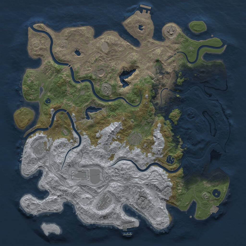 Rust Map: Procedural Map, Size: 4500, Seed: 1516021833, 15 Monuments
