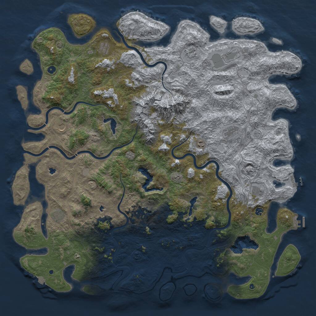 Rust Map: Procedural Map, Size: 5994, Seed: 1234567890, 17 Monuments