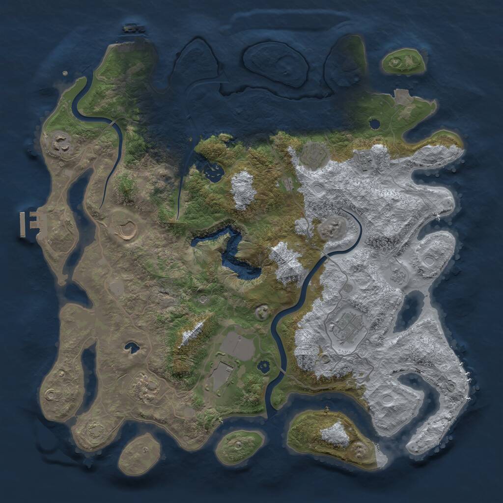 Rust Map: Procedural Map, Size: 4000, Seed: 94797377, 14 Monuments
