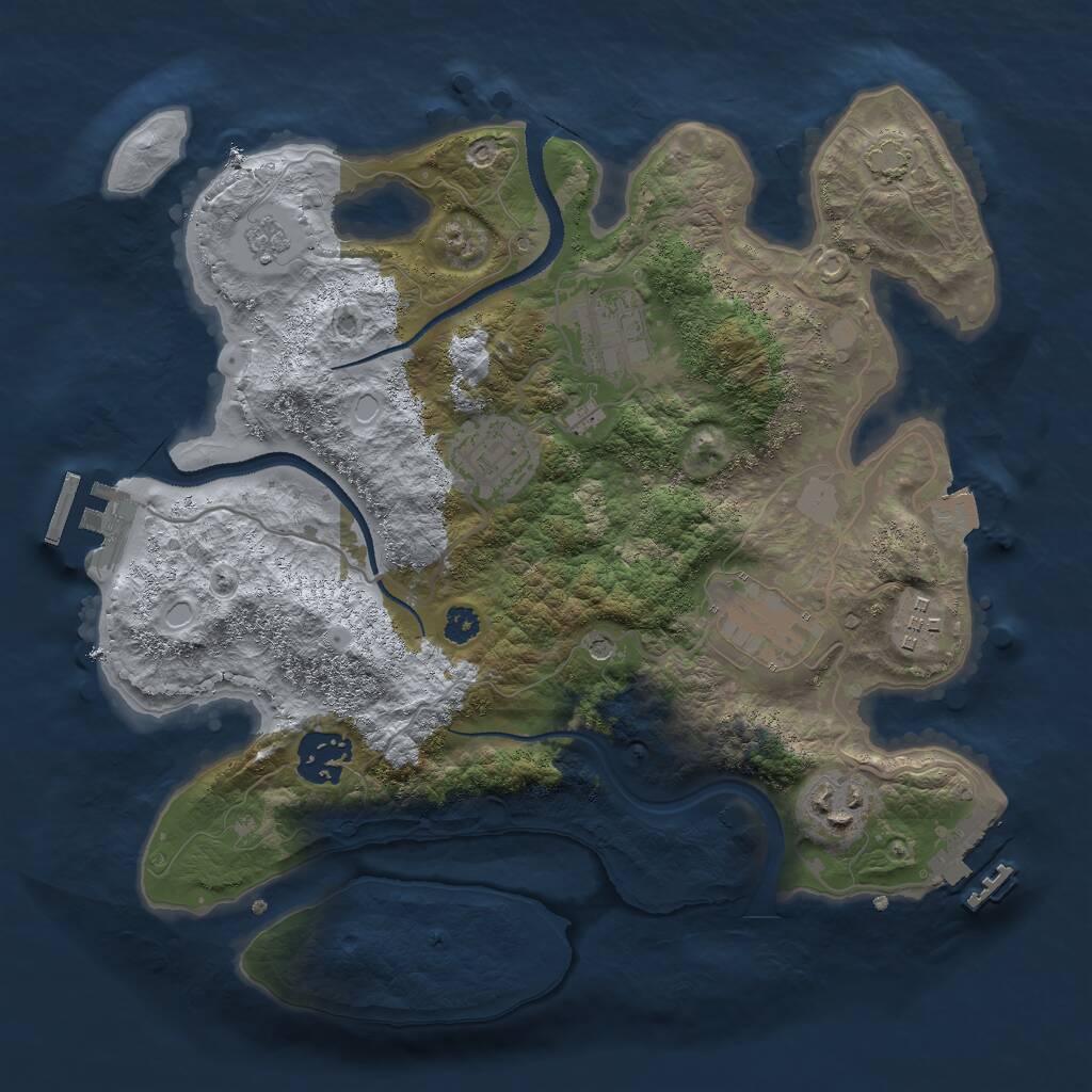 Rust Map: Procedural Map, Size: 3000, Seed: 1880207031, 12 Monuments