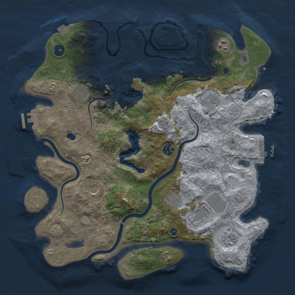 Rust Map: Procedural Map, Size: 4000, Seed: 1384834657, 15 Monuments