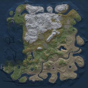 Thumbnail Rust Map: Procedural Map, Size: 4500, Seed: 127765722, 17 Monuments