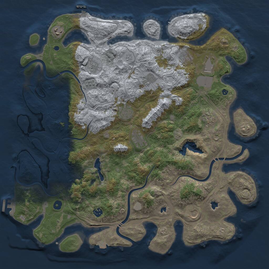 Rust Map: Procedural Map, Size: 4500, Seed: 127765722, 17 Monuments