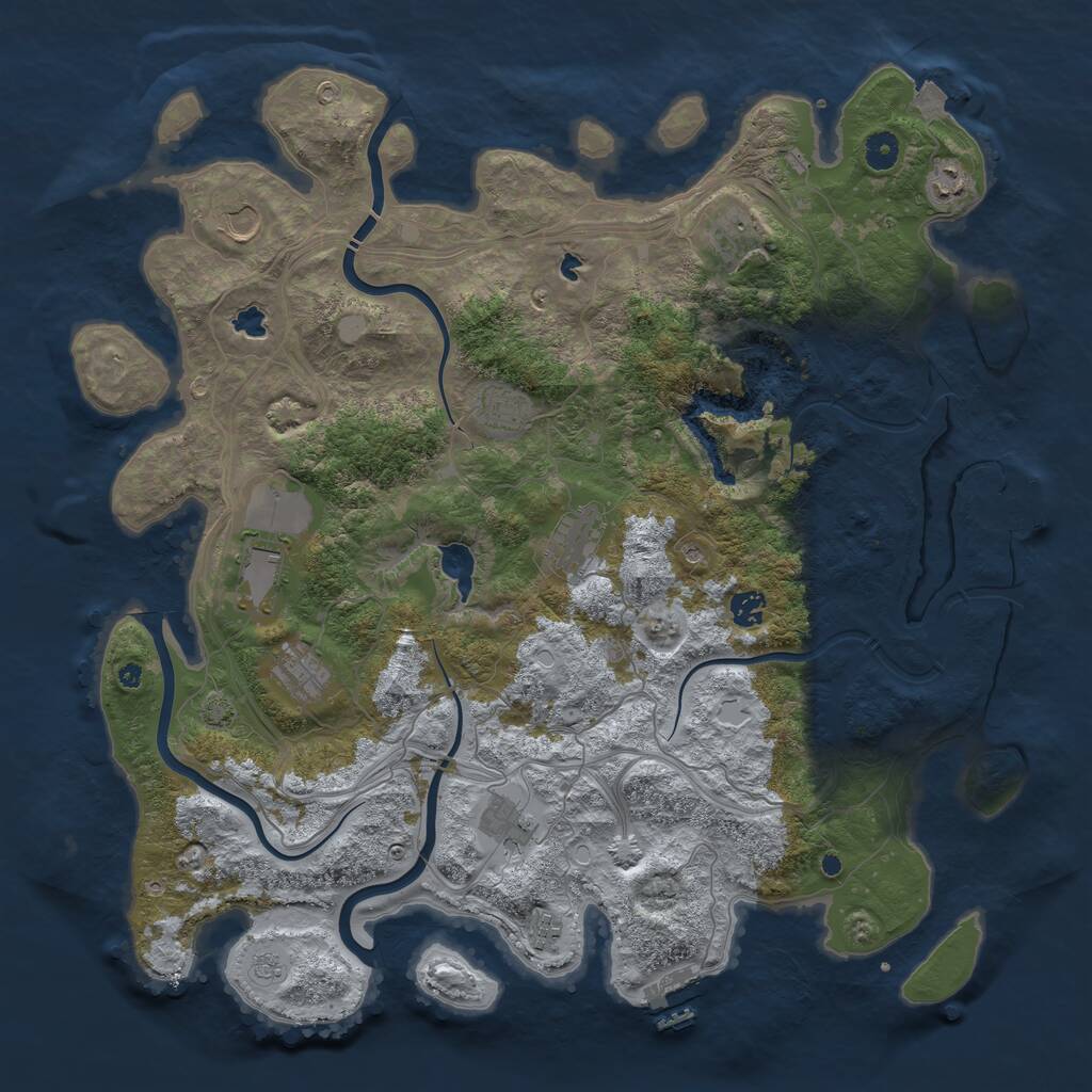 Rust Map: Procedural Map, Size: 4500, Seed: 1918548652, 16 Monuments