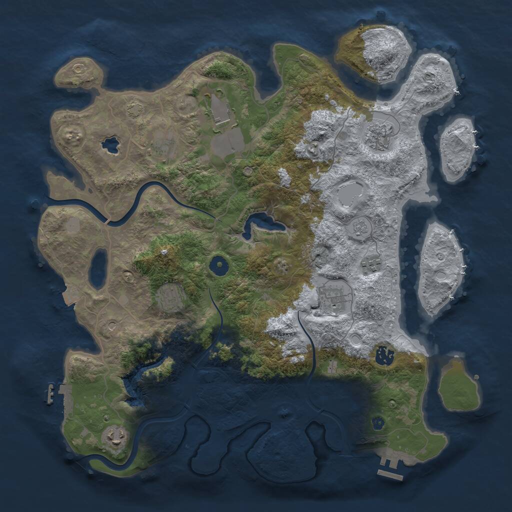 Rust Map: Procedural Map, Size: 4000, Seed: 1834001471, 14 Monuments