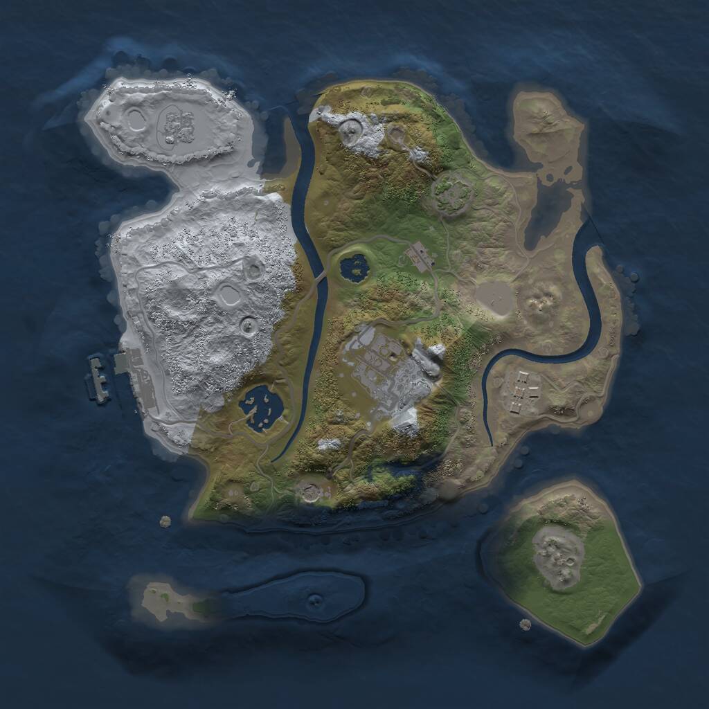 Rust Map: Procedural Map, Size: 2500, Seed: 1978667844, 8 Monuments