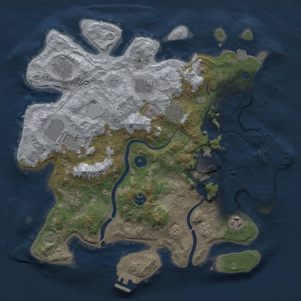 Rust Map: Procedural Map, Size: 3750, Seed: 96742567, 15 Monuments