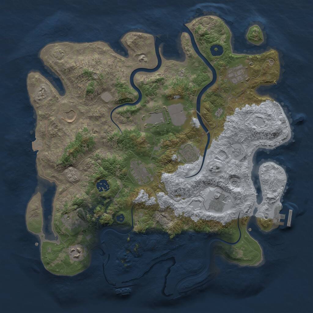 Rust Map: Procedural Map, Size: 3750, Seed: 846092886, 16 Monuments