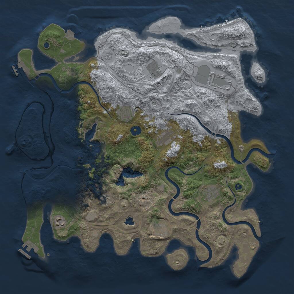 Rust Map: Procedural Map, Size: 4250, Seed: 1934602523, 14 Monuments