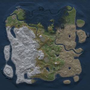 Thumbnail Rust Map: Procedural Map, Size: 4500, Seed: 1751510357, 16 Monuments