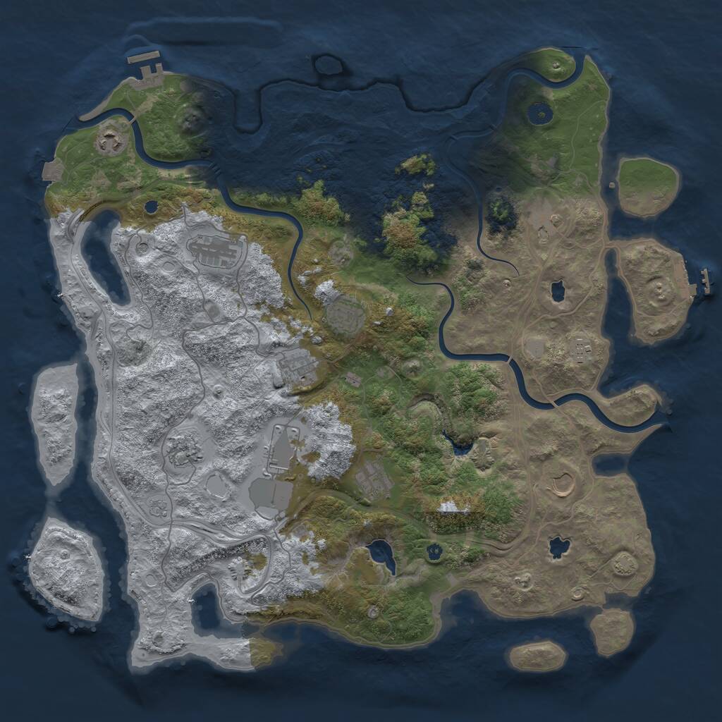 Rust Map: Procedural Map, Size: 4500, Seed: 1751510357, 16 Monuments