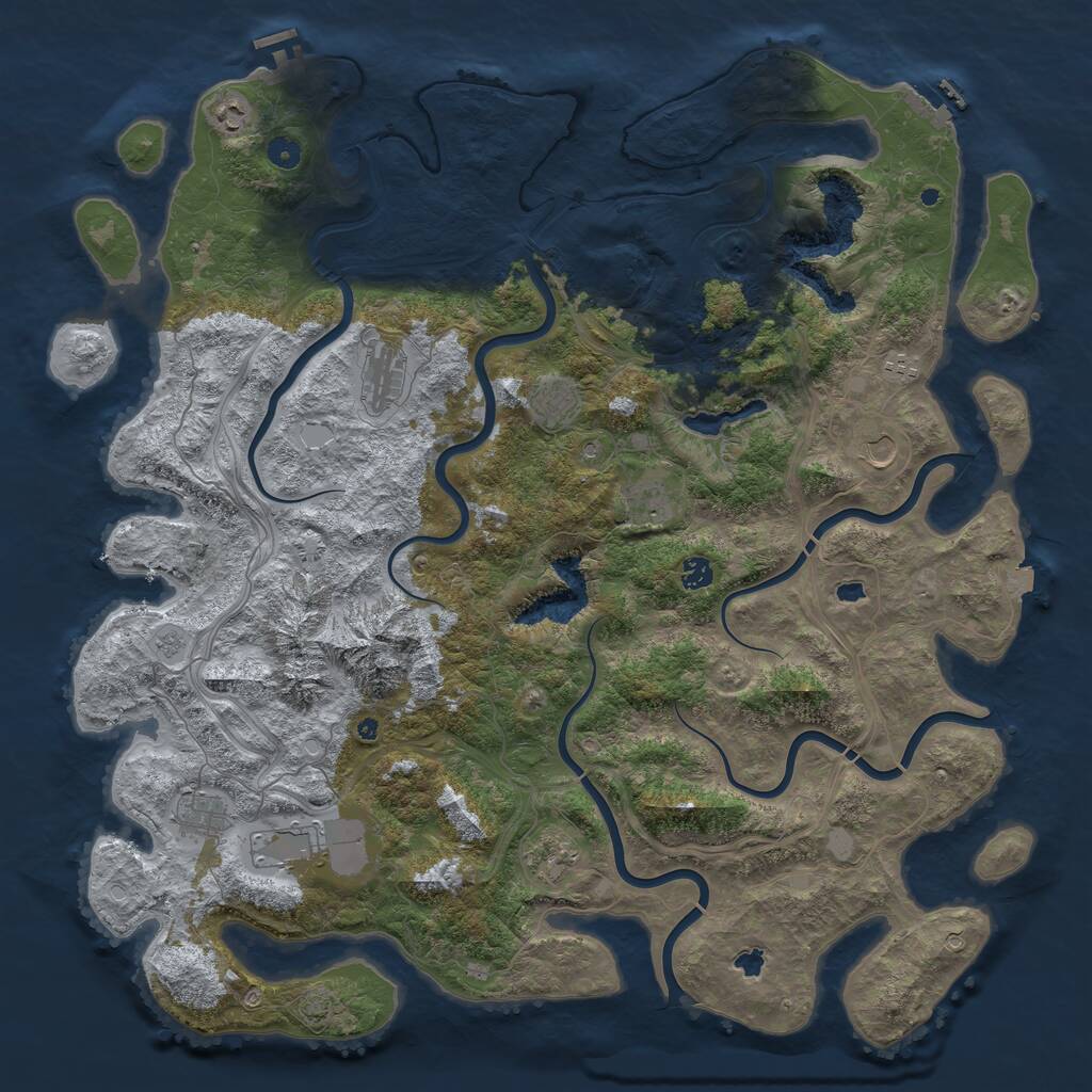 Rust Map: Procedural Map, Size: 5000, Seed: 1897067399, 16 Monuments