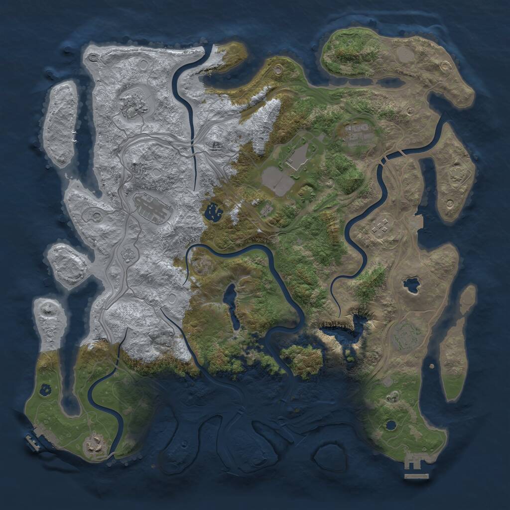 Rust Map: Procedural Map, Size: 4250, Seed: 1086896264, 14 Monuments