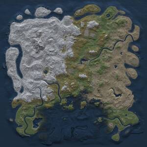 Thumbnail Rust Map: Procedural Map, Size: 6000, Seed: 19802017, 17 Monuments