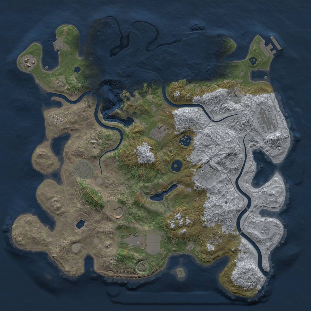 Rust Map: Procedural Map, Size: 4000, Seed: 1786147322, 16 Monuments