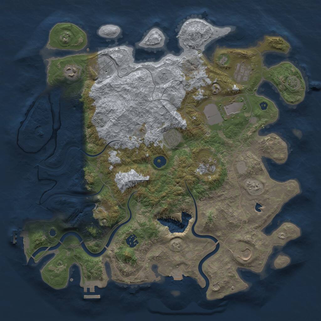 Rust Map: Procedural Map, Size: 4000, Seed: 1818352698, 15 Monuments