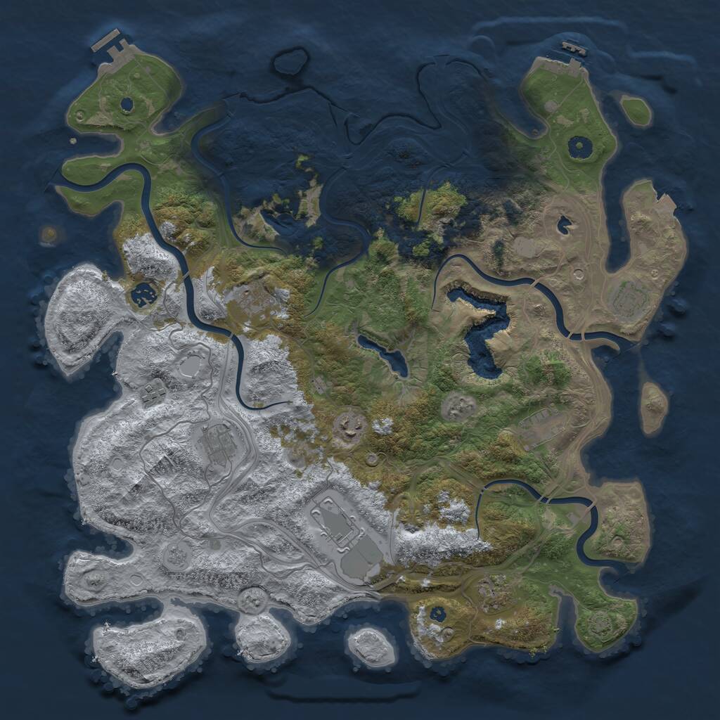 Rust Map: Procedural Map, Size: 4500, Seed: 517421091, 15 Monuments
