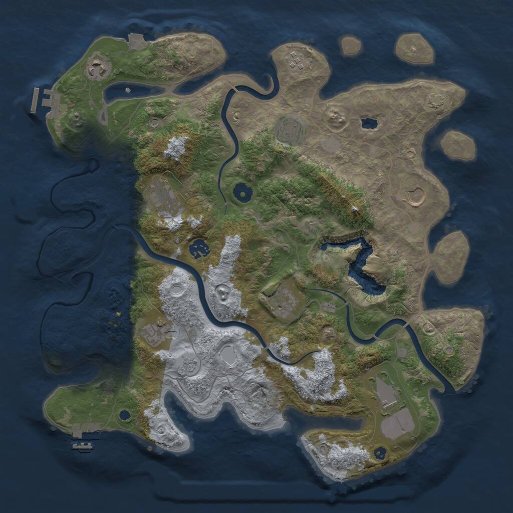 Rust Map: Procedural Map, Size: 4000, Seed: 1196315807, 15 Monuments