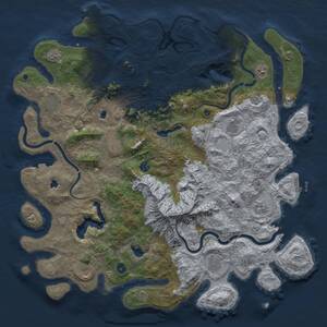 Thumbnail Rust Map: Procedural Map, Size: 5000, Seed: 1830452641, 15 Monuments
