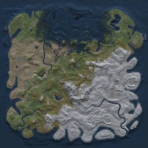 Thumbnail Rust Map: Procedural Map, Size: 6000, Seed: 1580390501, 17 Monuments