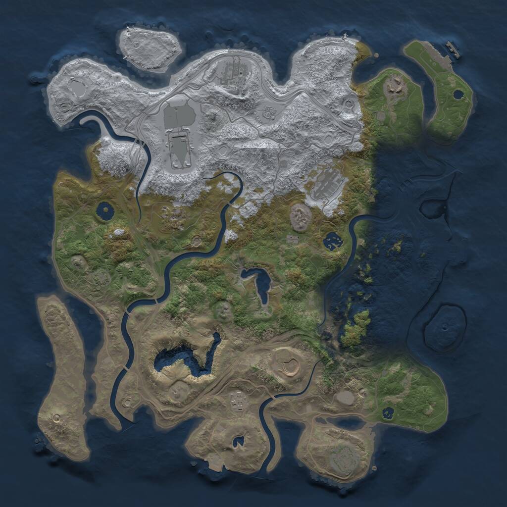 Rust Map: Procedural Map, Size: 4250, Seed: 827764953, 15 Monuments