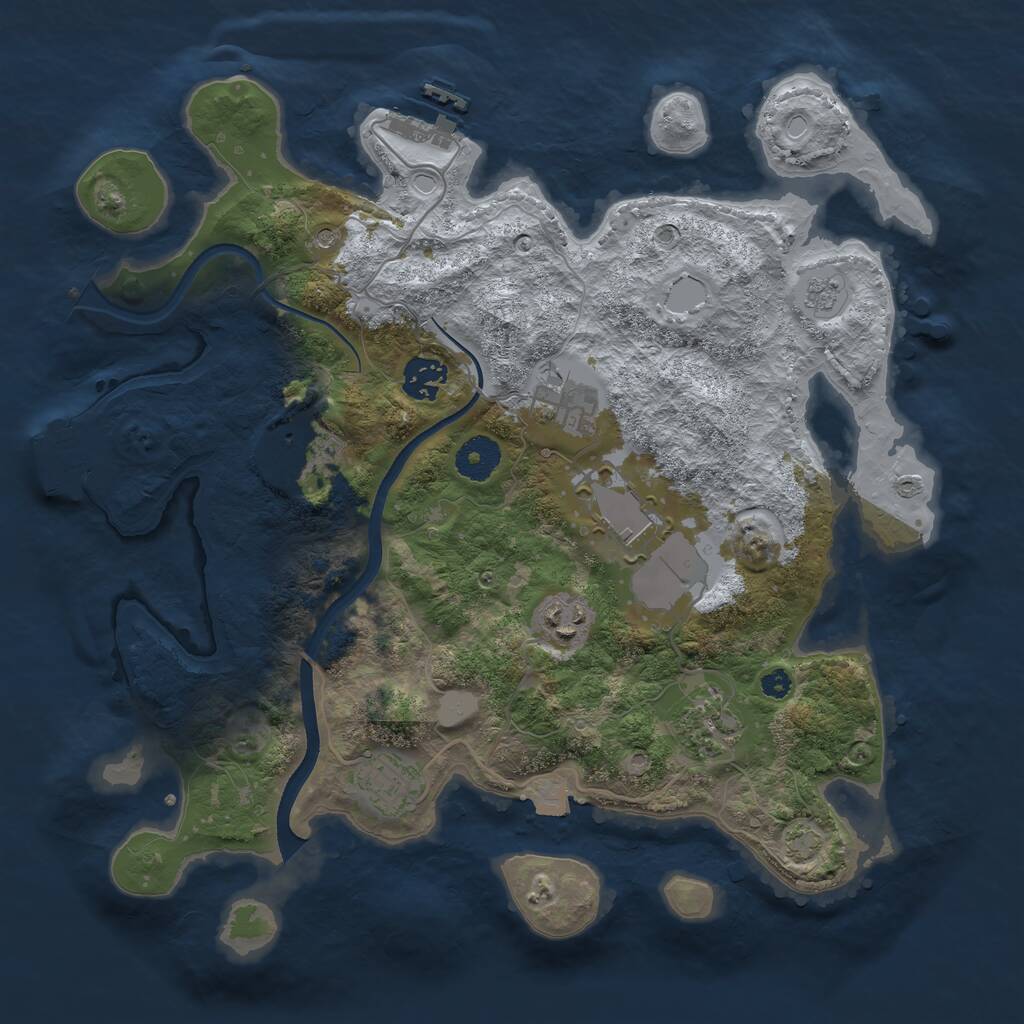Rust Map: Procedural Map, Size: 3500, Seed: 1961630396, 13 Monuments