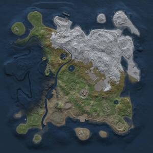Thumbnail Rust Map: Procedural Map, Size: 3500, Seed: 1961630396, 13 Monuments