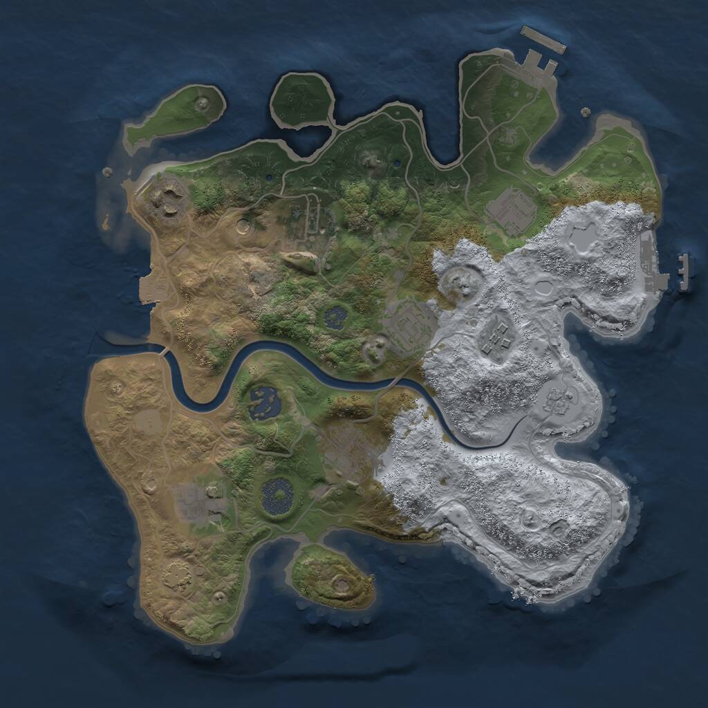 Rust Map: Procedural Map, Size: 3000, Seed: 592035483, 15 Monuments