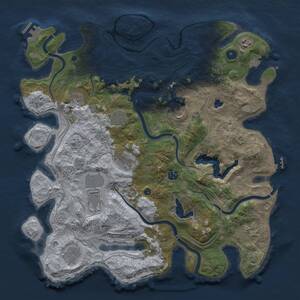 Thumbnail Rust Map: Procedural Map, Size: 4300, Seed: 483657, 16 Monuments