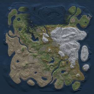 Thumbnail Rust Map: Procedural Map, Size: 4500, Seed: 27781302, 17 Monuments