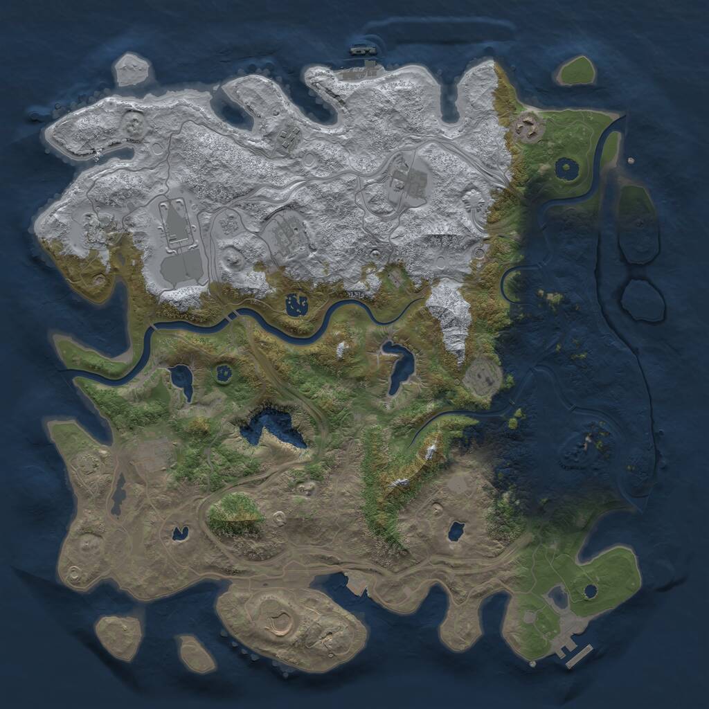 Rust Map: Procedural Map, Size: 4500, Seed: 237289752, 16 Monuments