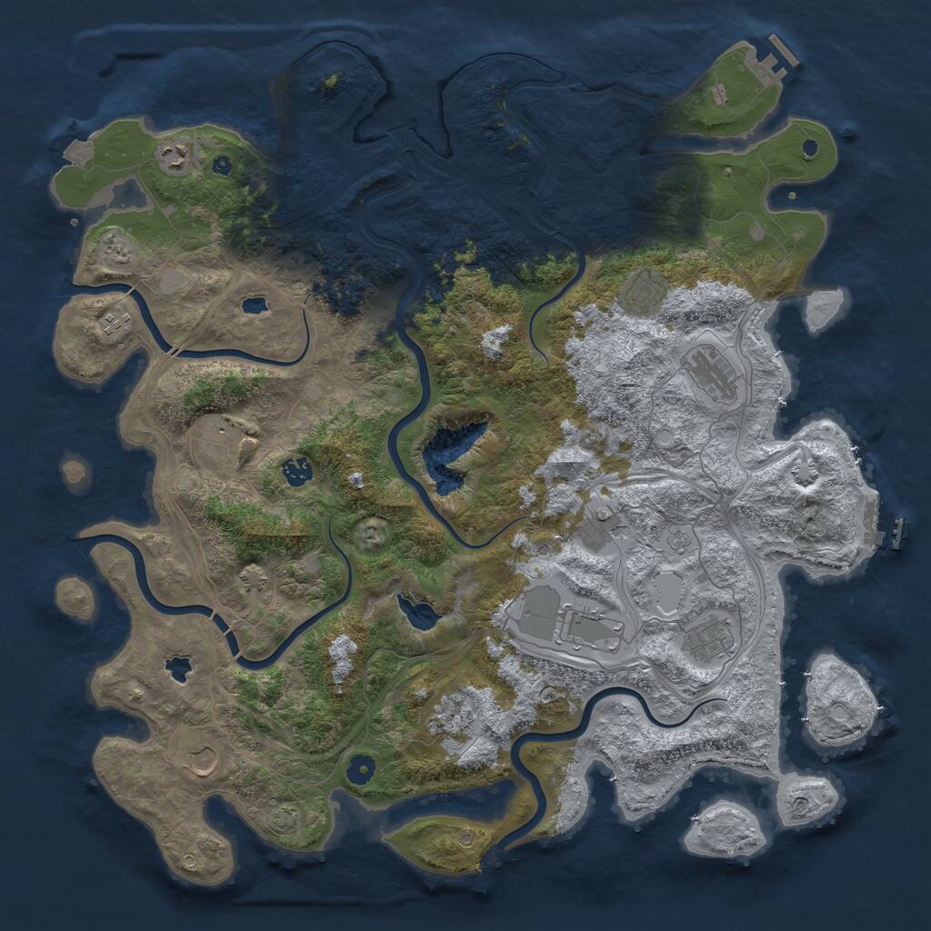 Rust Map: Procedural Map, Size: 4750, Seed: 432212, 17 Monuments
