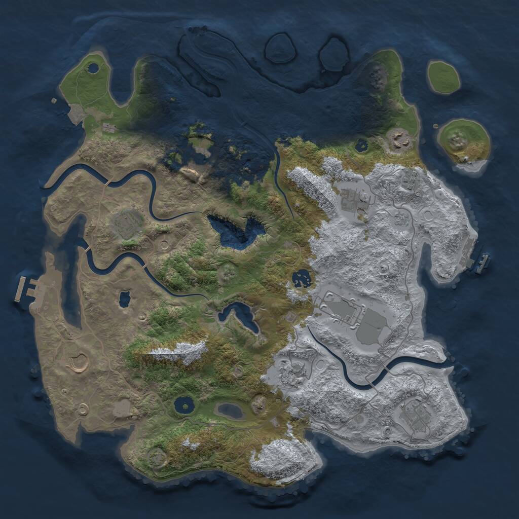 Rust Map: Procedural Map, Size: 4050, Seed: 1742867715, 16 Monuments