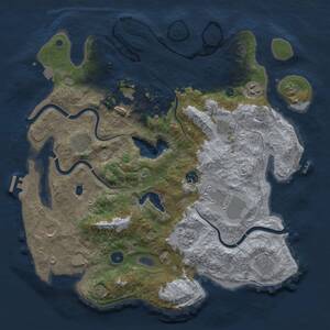 Thumbnail Rust Map: Procedural Map, Size: 4050, Seed: 1742867715, 16 Monuments