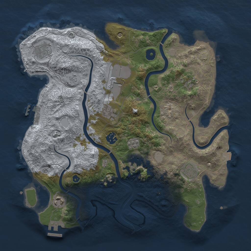 Rust Map: Procedural Map, Size: 3500, Seed: 521327346, 15 Monuments