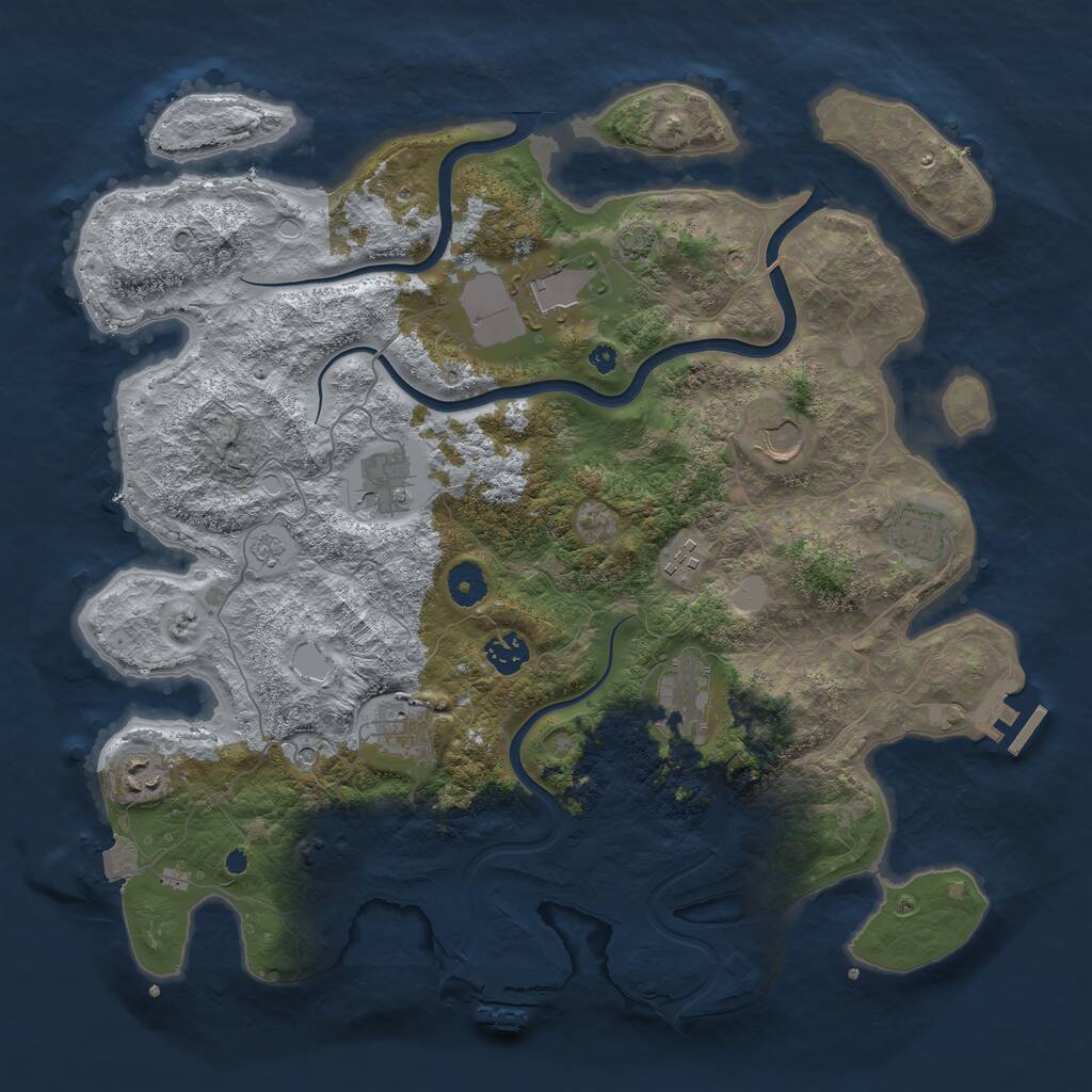 Rust Map: Procedural Map, Size: 3950, Seed: 1605900049, 15 Monuments