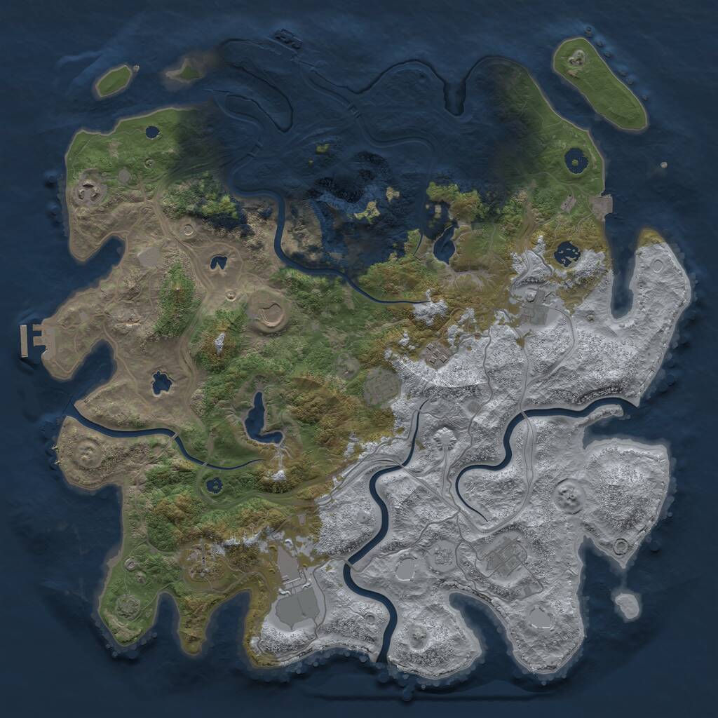 Rust Map: Procedural Map, Size: 4500, Seed: 15947218, 15 Monuments