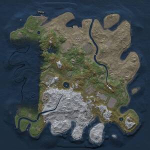 Thumbnail Rust Map: Procedural Map, Size: 3750, Seed: 68949635, 15 Monuments